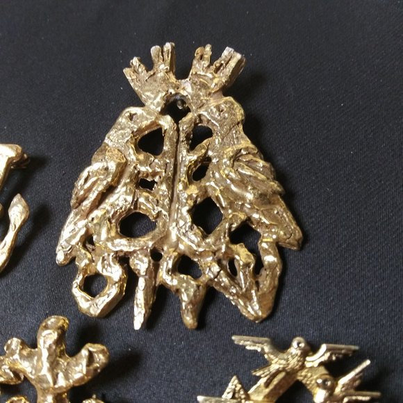 Judaica Art Set of 5 Brooches Signed - Picture 5 of 16